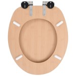 vidaXL Capac WC cu închidere silențioasă, MDF, design bambus