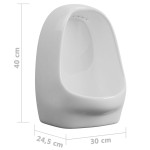 vidaXL Pisoar de perete cu supapă pentru spălare, alb, ceramică vidaXL Pisoar de perete cu supapă pentru spălare, alb, ceramică