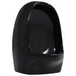 vidaXL Pisoar de perete cu supapă pentru spălare, negru, ceramică vidaXL Pisoar de perete cu supapă pentru spălare, negru, ceramică