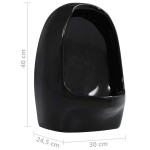 vidaXL Pisoar de perete cu supapă pentru spălare, negru, ceramică vidaXL Pisoar de perete cu supapă pentru spălare, negru, ceramică