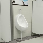 vidaXL Pisoar de perete cu supapă pentru spălare, alb, ceramică vidaXL Pisoar de perete cu supapă pentru spălare, alb, ceramică