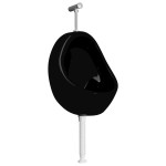 vidaXL Pisoar de perete cu supapă pentru spălare, negru, ceramică vidaXL Pisoar de perete cu supapă pentru spălare, negru, ceramică