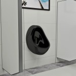vidaXL Pisoar de perete cu supapă pentru spălare, negru, ceramică vidaXL Pisoar de perete cu supapă pentru spălare, negru, ceramică
