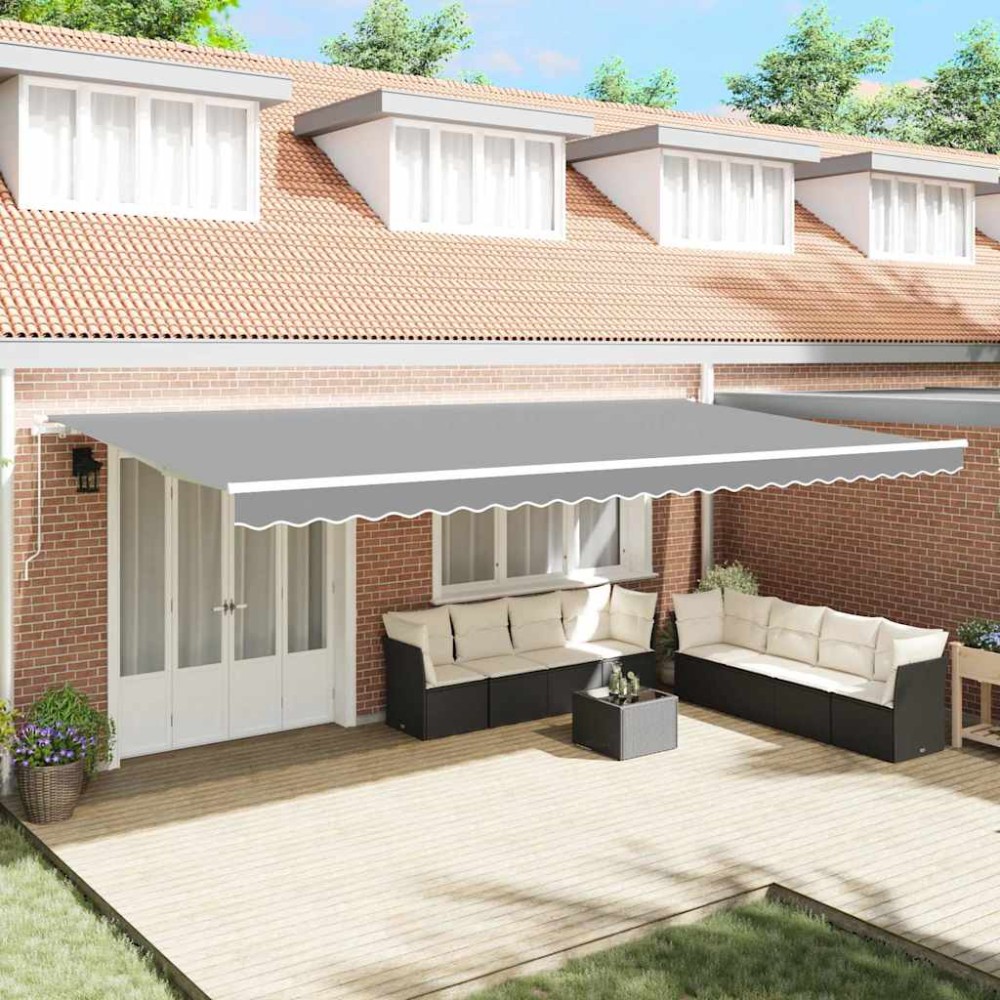 vidaXL Copertină Manual Alb 6 x 3 m Metal