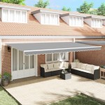 vidaXL Copertină Manual Alb 6 x 3 m Metal