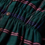Rochie pentru copii cu mâneci lungi și volane, verde închis, 92