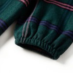 Rochie pentru copii cu mâneci lungi și volane, verde închis, 140