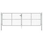 vidaXL Poartă de grădină, argintiu, 415 x 175 cm, oțel galvanizat vidaXL Poartă de grădină, argintiu, 415 x 175 cm, oțel galvanizat