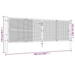 vidaXL Poartă de grădină, argintiu, 415 x 175 cm, oțel galvanizat vidaXL Poartă de grădină, argintiu, 415 x 175 cm, oțel galvanizat