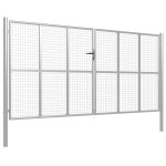 vidaXL Poartă de grădină, argintiu, 415 x 225 cm, oțel galvanizat vidaXL Poartă de grădină, argintiu, 415 x 225 cm, oțel galvanizat