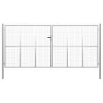 vidaXL Poartă de grădină, argintiu, 415 x 250 cm, oțel galvanizat vidaXL Poartă de grădină, argintiu, 415 x 250 cm, oțel galvanizat