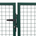 vidaXL Poartă de grădină, verde, 350 x 100 cm, oțel