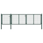 vidaXL Poartă de grădină, verde, 400 x 75 cm, oțel vidaXL Poartă de grădină, verde, 400 x 75 cm, oțel