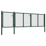 vidaXL Poartă de grădină, verde, 400 x 100 cm, oțel