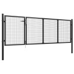 vidaXL Poartă de grădină, antracit, 350 x 75 cm, oțel vidaXL Poartă de grădină, antracit, 350 x 75 cm, oțel