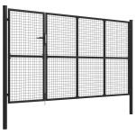 vidaXL Poartă de grădină, antracit, 350 x 150 cm, oțel vidaXL Poartă de grădină, antracit, 350 x 150 cm, oțel