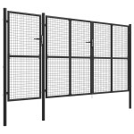 vidaXL Poartă de grădină, antracit, 400 x 150 cm, oțel vidaXL Poartă de grădină, antracit, 400 x 150 cm, oțel