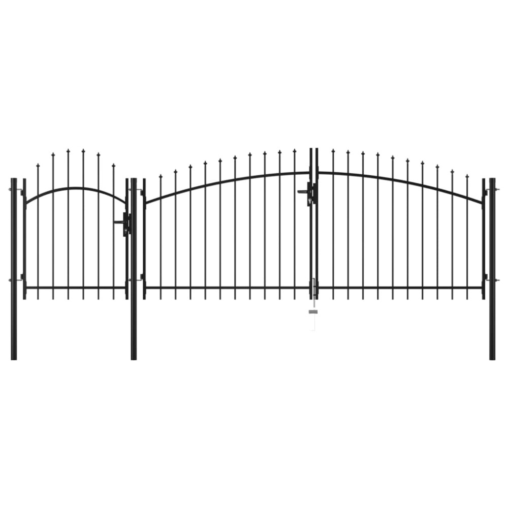 vidaXL Poartă de grădină, negru, 2 x 4 m, oțel