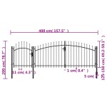 vidaXL Poartă de grădină, negru, 2 x 4 m, oțel vidaXL Poartă de grădină, negru, 2 x 4 m, oțel