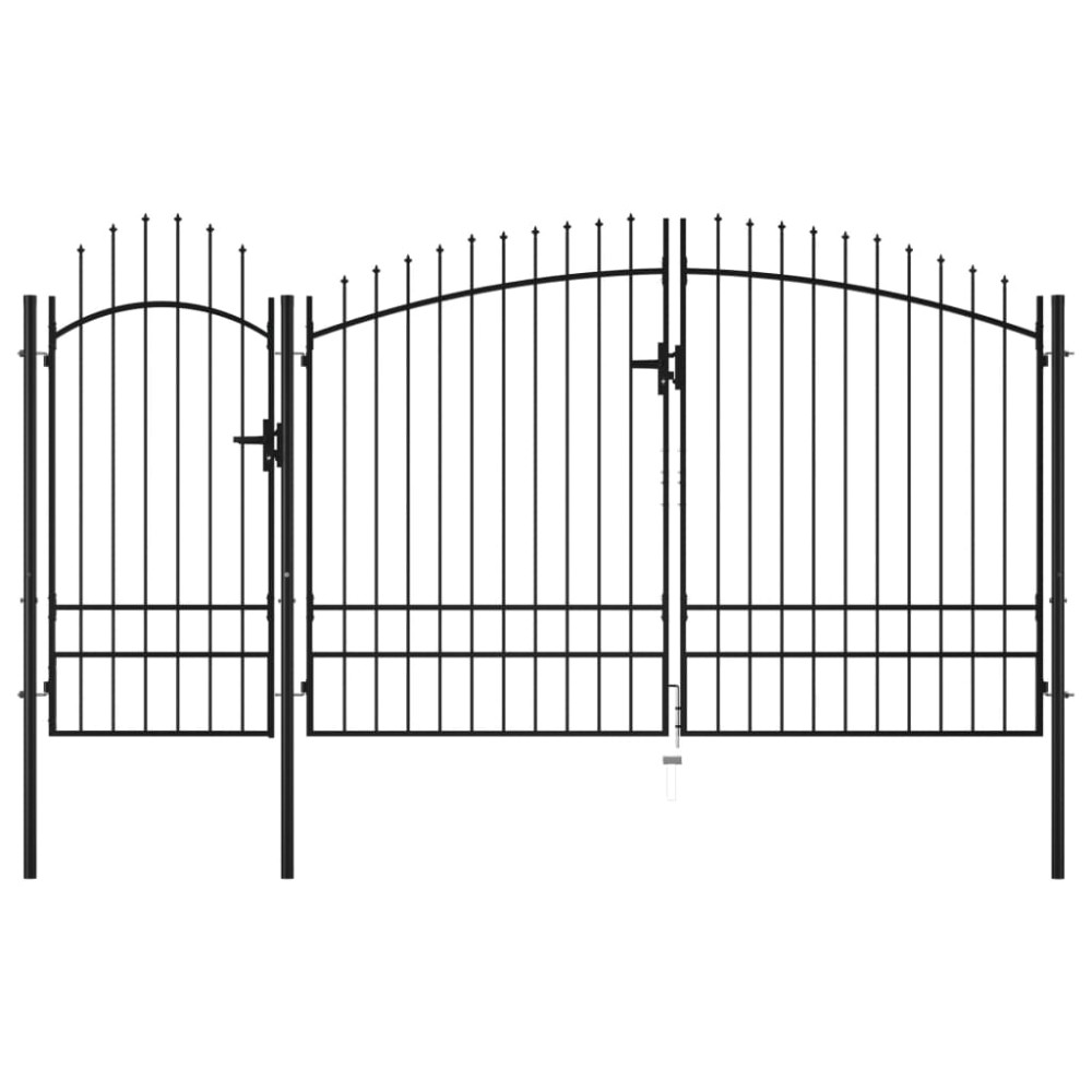 vidaXL Poartă de grădină, negru, 2,45 x 4 m, oțel