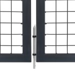 vidaXL Poartă de grădină cu stâlpi, antracit, 350 x 100 cm, oțel