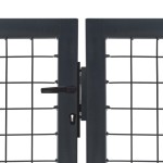 vidaXL Poartă de grădină cu stâlpi, antracit, 350 x 120 cm, oțel vidaXL Poartă de grădină cu stâlpi, antracit, 350 x 120 cm, oțel