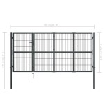 vidaXL Poartă de grădină cu stâlpi, antracit, 350 x 120 cm, oțel vidaXL Poartă de grădină cu stâlpi, antracit, 350 x 120 cm, oțel