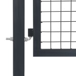 vidaXL Poartă de grădină cu stâlpi, antracit, 350 x 140 cm, oțel