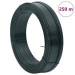 vidaXL Fir tensionare pentru gard 250 m 0,9/1,4 mm verde închis, oțel vidaXL Fir tensionare pentru gard 250 m 0,9/1,4 mm verde închis, oțel