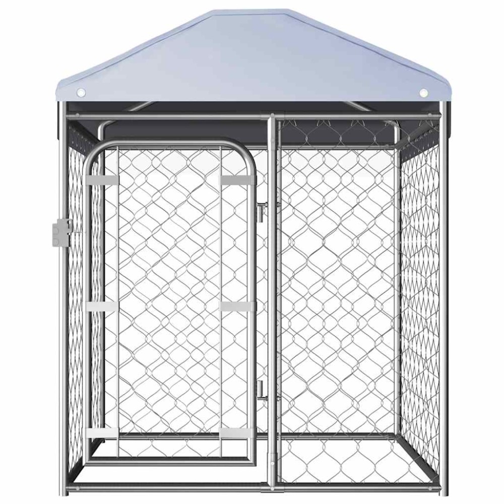 vidaXL Padoc pentru câini de exterior, cu acoperiș, 100 x 100 x 125 cm