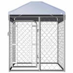 vidaXL Padoc pentru câini de exterior, cu acoperiș, 100 x 100 x 125 cm vidaXL Padoc pentru câini de exterior, cu acoperiș, 100 x 100 x 125 cm
