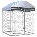 vidaXL Padoc pentru câini de exterior, cu acoperiș, 100 x 100 x 125 cm vidaXL Padoc pentru câini de exterior, cu acoperiș, 100 x 100 x 125 cm