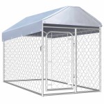 vidaXL Padoc pentru câini de exterior cu acoperiș, 200 x 100 x 125 cm vidaXL Padoc pentru câini de exterior cu acoperiș, 200 x 100 x 125 cm