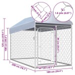 vidaXL Padoc pentru câini de exterior cu acoperiș, 200 x 100 x 125 cm vidaXL Padoc pentru câini de exterior cu acoperiș, 200 x 100 x 125 cm
