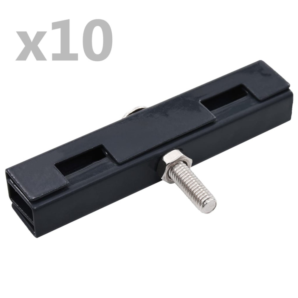 vidaXL Conector în formă de U grilaj grădină, 10 seturi, antracit