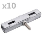 vidaXL Conector în formă de U grilaj grădină, 10 seturi, argintiu vidaXL Conector în formă de U grilaj grădină, 10 seturi, argintiu