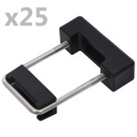 vidaXL Clemă de prindere U cu plastic stâlp gard, 60x40 mm, 25 seturi vidaXL Clemă de prindere U cu plastic stâlp gard, 60x40 mm, 25 seturi