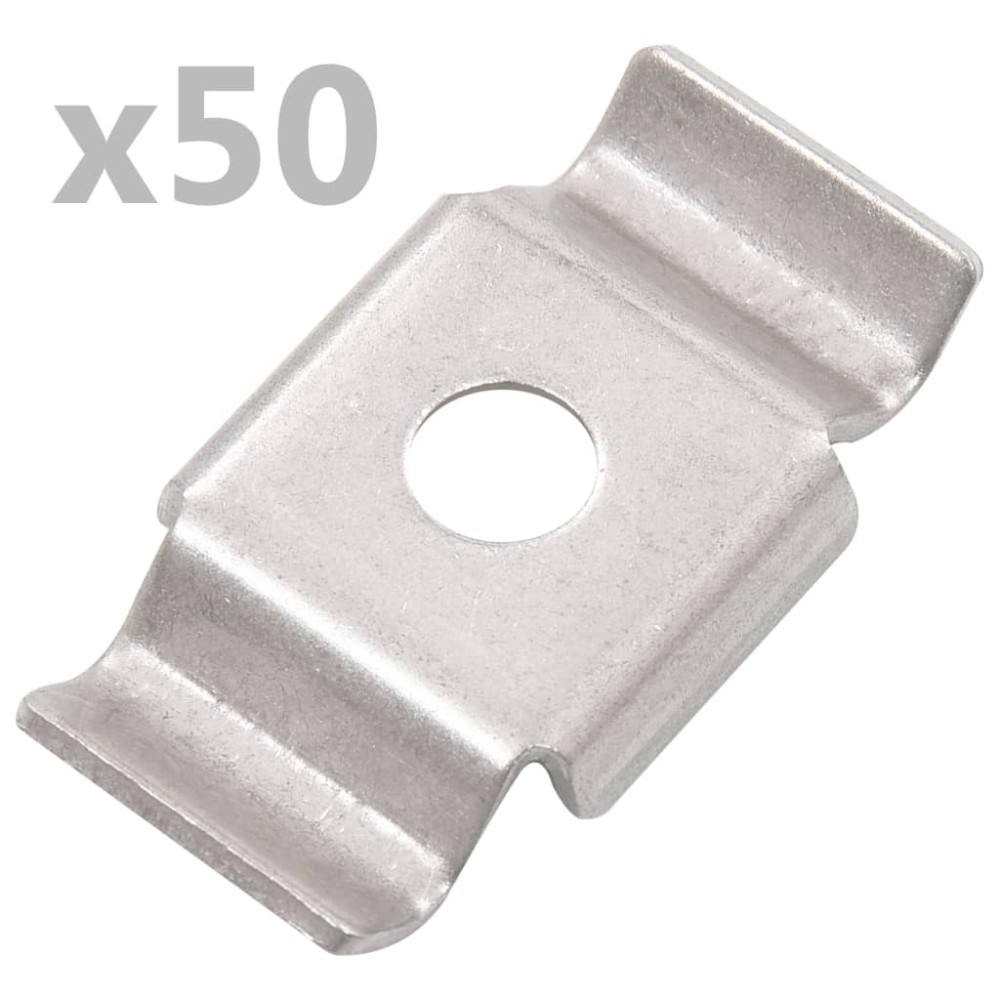 vidaXL Cleme de gard tip fluture, 50 buc., oțel inoxidabil