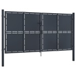 vidaXL Poartă de grădină, antracit, 300 x 150 cm, oțel vidaXL Poartă de grădină, antracit, 300 x 150 cm, oțel
