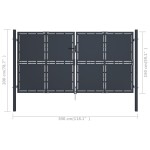vidaXL Poartă de grădină, antracit, 300 x 150 cm, oțel vidaXL Poartă de grădină, antracit, 300 x 150 cm, oțel
