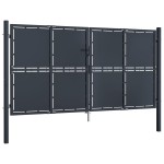vidaXL Poartă de grădină, antracit, 300 x 175 cm, oțel vidaXL Poartă de grădină, antracit, 300 x 175 cm, oțel
