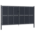 vidaXL Poartă de grădină, antracit, 400 x 175 cm, oțel