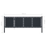 vidaXL Poartă de grădină, antracit, 350 x 100 cm, oțel vidaXL Poartă de grădină, antracit, 350 x 100 cm, oțel