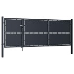 vidaXL Poartă de grădină, antracit, 350 x 125 cm, oțel vidaXL Poartă de grădină, antracit, 350 x 125 cm, oțel