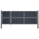 vidaXL Poartă de grădină, antracit, 350 x 125 cm, oțel vidaXL Poartă de grădină, antracit, 350 x 125 cm, oțel