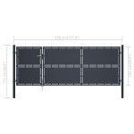 vidaXL Poartă de grădină, antracit, 350 x 125 cm, oțel vidaXL Poartă de grădină, antracit, 350 x 125 cm, oțel
