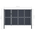 vidaXL Poartă de grădină, antracit, 350 x 150 cm, oțel vidaXL Poartă de grădină, antracit, 350 x 150 cm, oțel