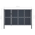 vidaXL Poartă de grădină, antracit, 350 x 175 cm, oțel vidaXL Poartă de grădină, antracit, 350 x 175 cm, oțel