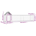 vidaXL Coteț pentru păsări, 5 x 1 x 1,5 m, oțel galvanizat