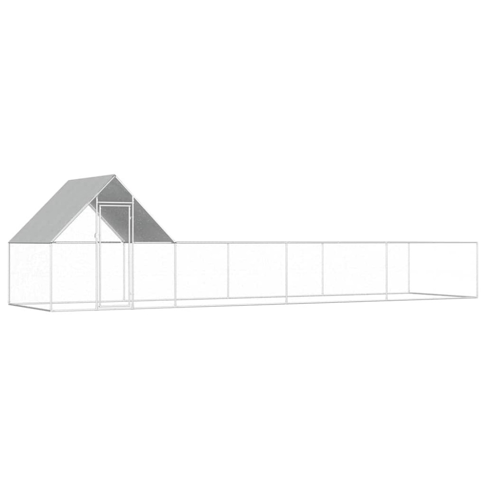 vidaXL Coteț pentru păsări, 8 x 2 x 2 m, oțel galvanizat